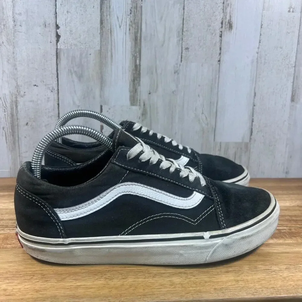 Vans Unisex Men's 6.5 / Women's 8.0 Old‎ Skool Black/White Lace Up Low Top Shoes